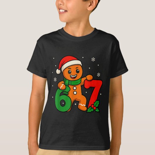 67 Christmas 6 7 Gingerbread 6-7 Meme Six Seven Bo Tシャツ (正面)