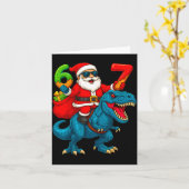 67 Christmas 6 7 Meme Funny Santa Six Seven Xmas B カード (黄色い花)