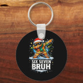 67 Christmas 6 7 Meme Gingerbread Man Xmas Pajamas キーホルダー (正面)