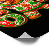 67 Christmas 6 7 Meme Gingerbread Man Xmas Pajamas ポスター (角)