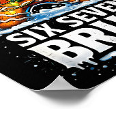 67 Christmas 6 7 Meme Gingerbread Man Xmas Pajamas ポスター (角)