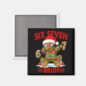 67 Christmas 6 7 Meme Gingerbread Man Xmas Pajamas マグネット (正面/裏面)