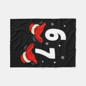 67 Christmas 6 7 Meme Hands 6-7 Pajamas Six Seven  フリースブランケット (正面(横))