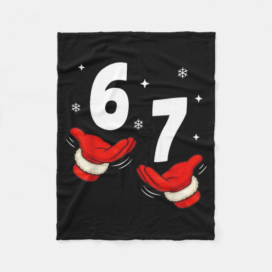 67 Christmas 6 7 Meme Hands 6-7 Pajamas Six Seven  フリースブランケット (正面)