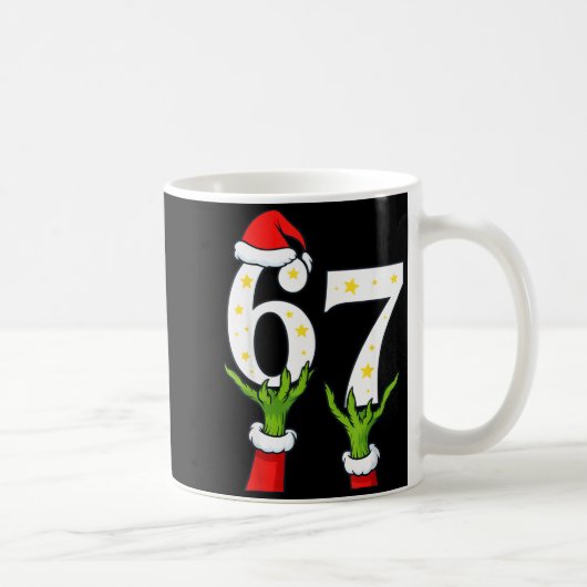 67 Christmas 6 7 Meme Hands Holiday Gen Alpha For コーヒーマグカップ (右)
