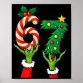 67 Christmas 6 7 Meme Hands Holiday Gen Alpha For  ポスター (正面)