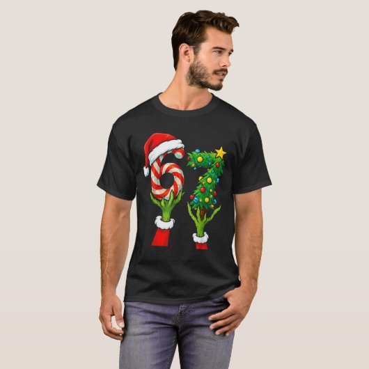 67 Christmas 6 7 Meme Hands Holiday Gen Alpha For Tシャツ (正面フル)