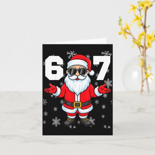 67 Christmas 6 7 Meme Pajamas 67 Bruh Slang  カード (黄色い花)