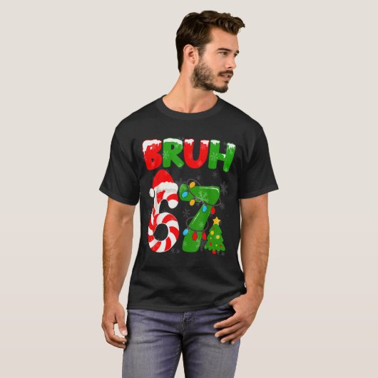 67 Christmas 6 7 Meme Pajamas 67 Bruh Slang  Tシャツ (正面フル)