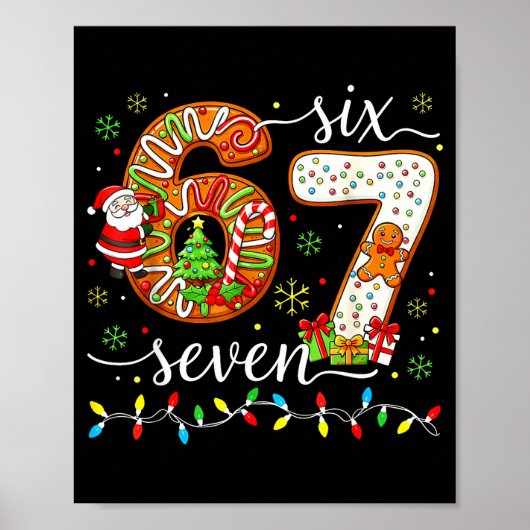 67 Christmas 6 7 Meme Pajamas Holiday Gen Alpha Sl ポスター (正面)