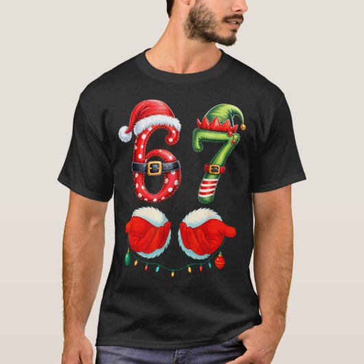67 Christmas 6 7 Meme Pajamas Holiday Gen Alpha Sl Tシャツ (正面)
