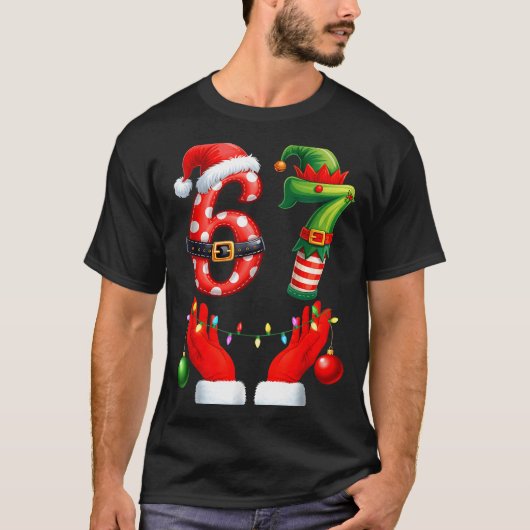 67 Christmas 6 7 Meme Pajamas Holiday Gen Alpha Sl Tシャツ (正面)