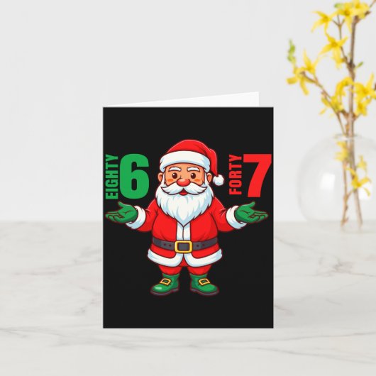 67 Christmas 6 7 Meme Six Seven Funny Santa Xmas 8 カード (黄色い花)