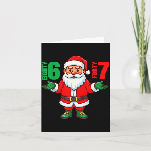 67 Christmas 6 7 Meme Six Seven Funny Santa Xmas 8 カード (正面)
