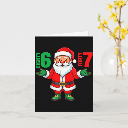 67 Christmas 6 7 Meme Six Seven Funny Santa Xmas 8 カード (黄色い花)