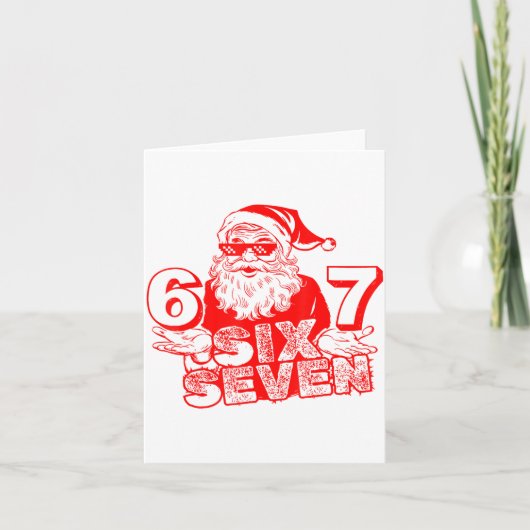 67 Christmas 6 7 Meme Six Seven Funny Santa Xmas B カード (正面)