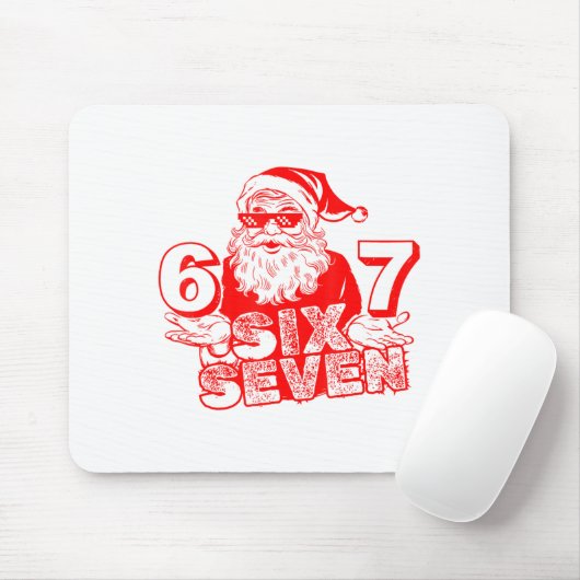 67 Christmas 6 7 Meme Six Seven Funny Santa Xmas B マウスパッド (マウス)
