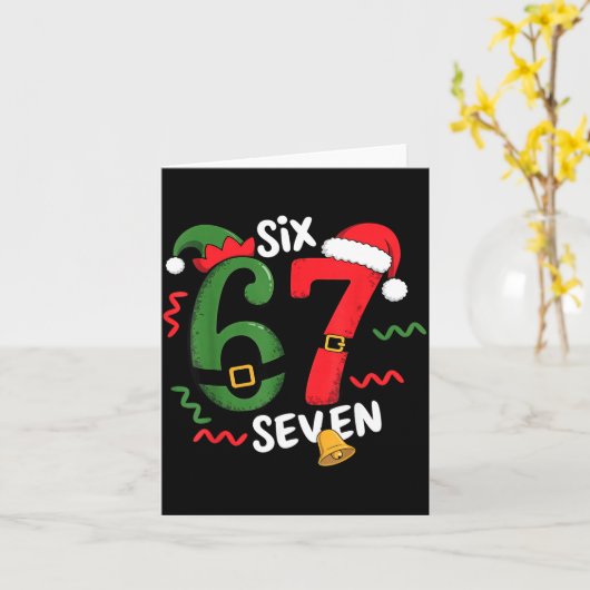 67 Christmas 6 7 Meme Six Seven Xmas  カード (黄色い花)