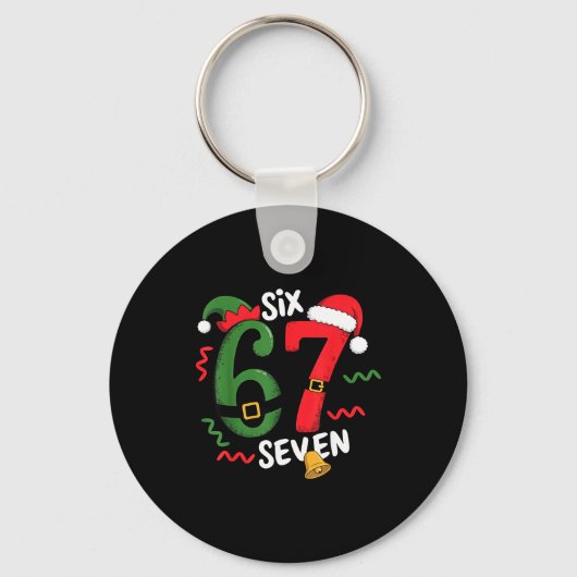 67 Christmas 6 7 Meme Six Seven Xmas  キーホルダー (正面)