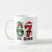 67 Christmas 6 7 Meme Six Seven Xmas コーヒーマグカップ (左)