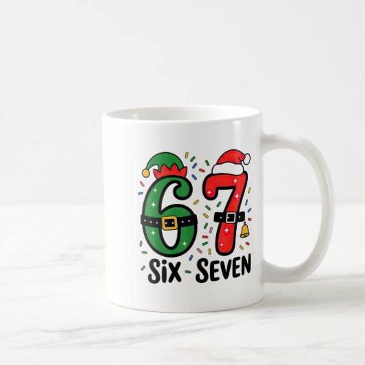 67 Christmas 6 7 Meme Six Seven Xmas コーヒーマグカップ (右)