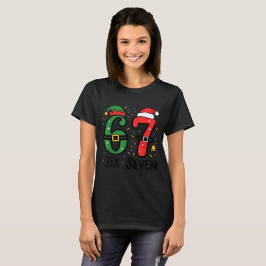 67 Christmas 6 7 Meme Six Seven Xmas  Tシャツ (正面フル)