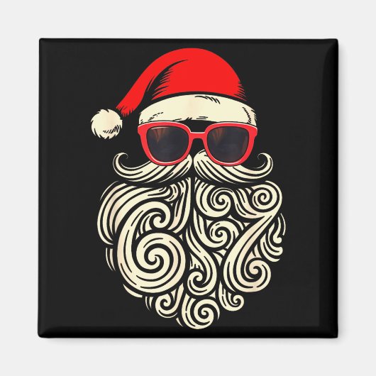 67 Christmas 6 7 Santa Six Seven Meme Christmas Bo マグネット (正面)