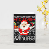 67 Christmas 6 7 Six Seven Bruh Xmas Santa Sweater カード (黄色い花)