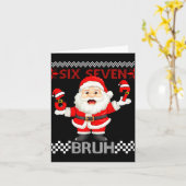 67 Christmas 6 7 Six Seven Bruh Xmas Santa Sweater カード (黄色い花)