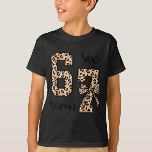 67 Christmas 6 7 Six Seven Meme 67 Leopard Cheetah Tシャツ (正面)