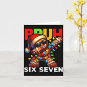 67 Christmas Bruh Funny 67 Gingerbread Dabbing Kid カード (黄色い花)