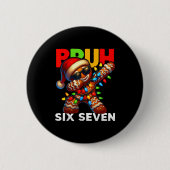 67 Christmas Bruh Funny 67 Gingerbread Dabbing Kid 缶バッジ (正面)