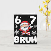 67 Christmas Bruh Funny Meme Gift Boys Girl Kids 6 カード (黄色い花)
