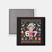 67 Christmas Elf Ugly Sweater Cute 6 7 Meme Xmas B マグネット (正面/裏面)