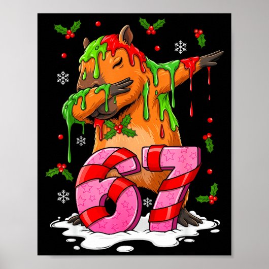 67 Christmas Funny 67 Brainrot Youth Kids Capybara ポスター (正面)