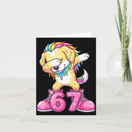 67 Christmas Funny 67 Brainrot Youth Kids Dog 67  カード (正面)
