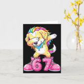 67 Christmas Funny 67 Brainrot Youth Kids Dog 67  カード (黄色い花)