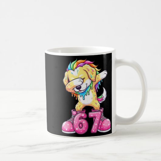 67 Christmas Funny 67 Brainrot Youth Kids Dog 67  コーヒーマグカップ (右)
