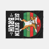 67 Christmas Funny 67 Brainrot Youth Kids Dog 67  フリースブランケット (正面(横))