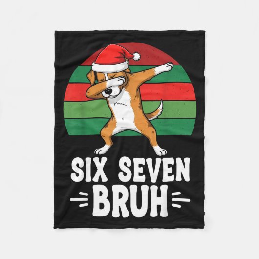 67 Christmas Funny 67 Brainrot Youth Kids Dog 67  フリースブランケット (正面)
