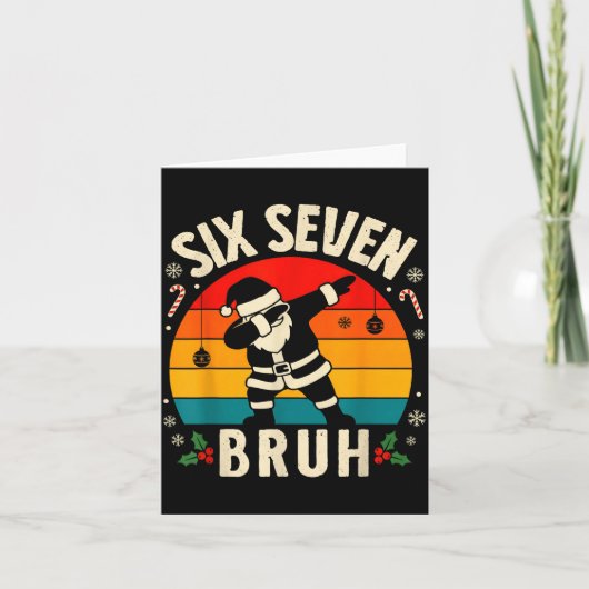 67 Christmas Funny 67 Meme Youth Kids Dabbing Sant カード (正面)