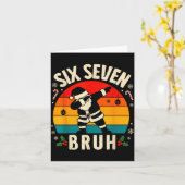 67 Christmas Funny 67 Meme Youth Kids Dabbing Sant カード (黄色い花)