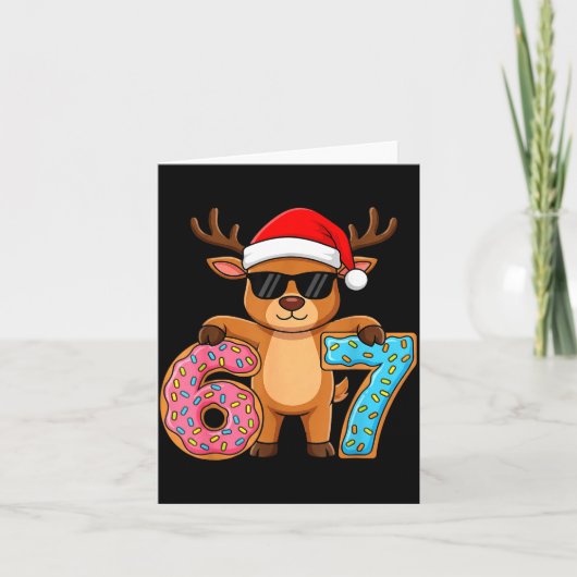 67 Christmas Funny 67 Meme Youth Kids Reindeer 67  カード (正面)