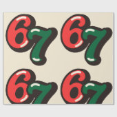 67 Christmas Funny Red & Green Wrapping Paper ラッピングペーパー (フラット)