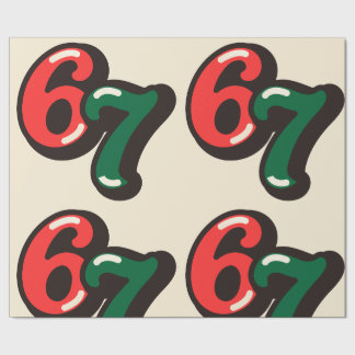 67 Christmas Funny Red & Green Wrapping Paper ラッピングペーパー