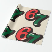 67 Christmas Funny Red & Green Wrapping Paper ラッピングペーパー (アンロールド)