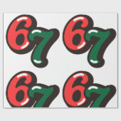 67 Christmas Funny Red & Green Wrapping Paper ラッピングペーパー (フラット)