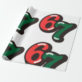 67 Christmas Funny Red & Green Wrapping Paper ラッピングペーパー (アンロールド)