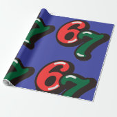 67 Christmas Funny Red & Green Wrapping Paper ラッピングペーパー (アンロールド)