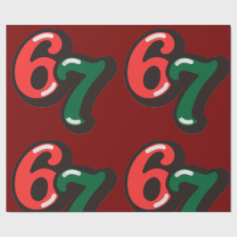 67 Christmas Funny Red & Green Wrapping Paper ラッピングペーパー